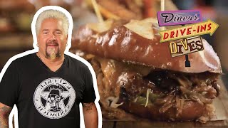 Guy Fieri Tries the Food From His OWN Vegas Restaurant | Diners, Drive-Ins and Dives | Food Network