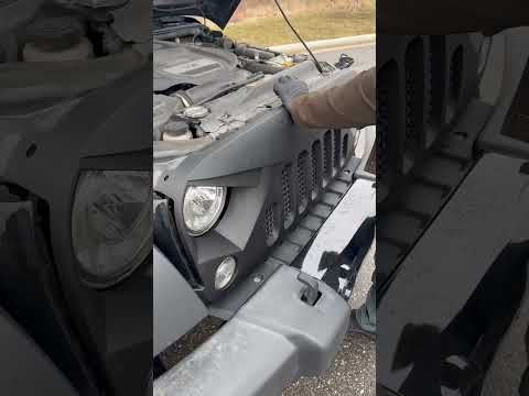 Jeep wrangler JK new grill installation #