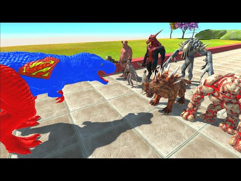SUPERMAN T REX vs INFERNALS DEATH RUN - Animal Revolt Battle Simulator