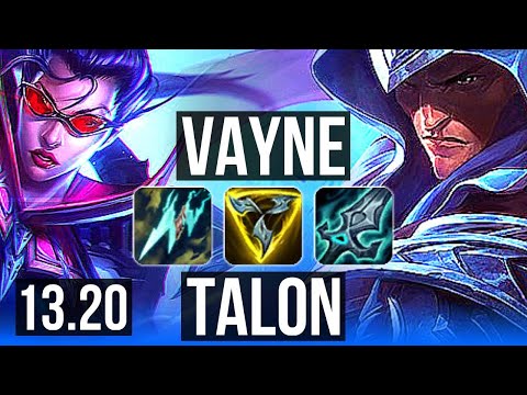 VAYNE vs TALON (MID) | 2.5M mastery, 18/2/5, 400+ games, Dominating | BR Grandmaster | 13.20
