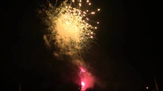 preview picture of video '因島水軍まつり 火まつり　大筒花火打ち上げ Innoshima navy festival fireworks show 2014.8.30'
