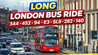 Long London Bus Ride 🚌 Elephant & Castle to Harrow | No Talking | Real City Sounds