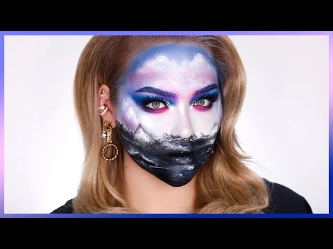 Following A BOB ROSS Painting Tutorial.. ON MY FACE! Video
