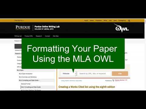 MLA: Overview of Purdue's Online Writing Lab (OWL)