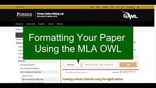 MLA: Overview of Purdue's Online Writing Lab (OWL)