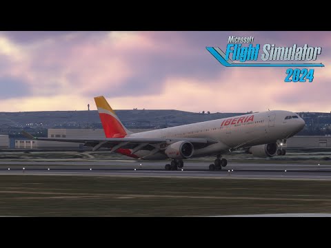 Msfs2024 Ultra Settings Beautiful A330 Sunrise Approach into Madrid