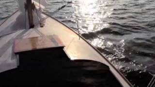 Folkboat sailing in the Finnish archipelago