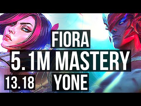 FIORA vs YONE (TOP) | 5.1M mastery, 7 solo kills, 11/2/4, 400+ games, Dominating | JP Master | 13.18