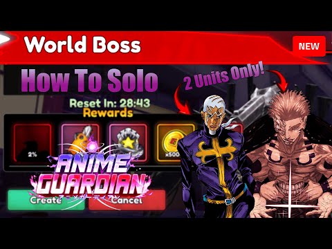 How To Solo New World Boss In Anime Guardians Roblox!! (2 UNITS ONLY!!) #roblox #animeguardians