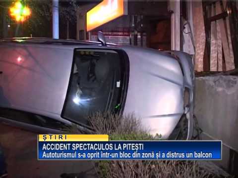 Accident spectaculos la Pitesti