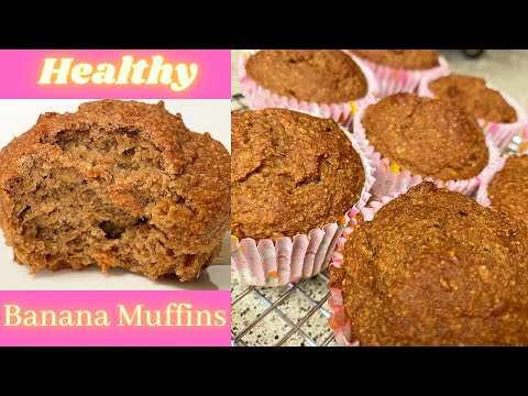 How To Make Healthy Banana Muffins (Vegan) No Egg, Refined Sugars, or Oils