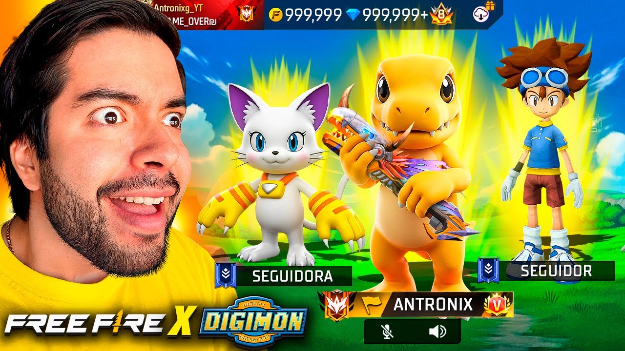 CONSEGUIREMOS TODA LA COLABORACION de DIGIMON X FREE FIRE EN DIRECTO!- ANTRONIXXG