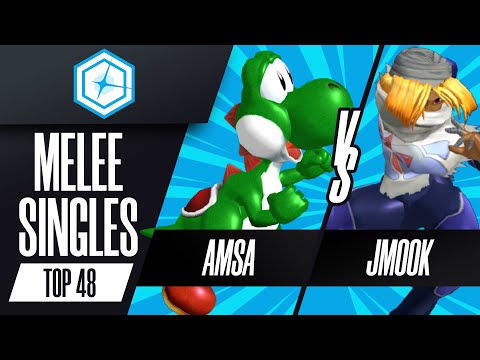 aMSa (Yoshi) vs Jmook (Sheik) - Melee Singles Top 48 Winners Semis - Shine 2023