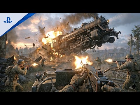 STOP THE TRAIN! 🚂 Call of Duty: WWII - S.O.E. Mission (PS5 4K)