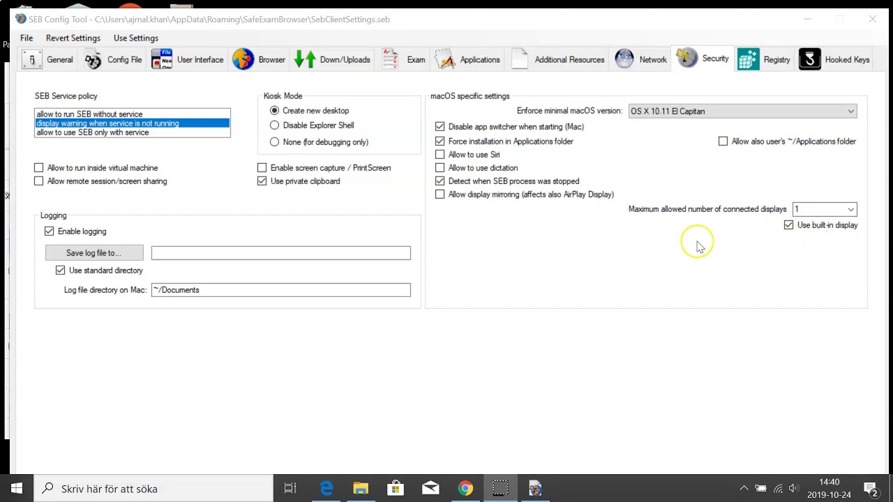 Safe Exam Browser Tutorial for configuration