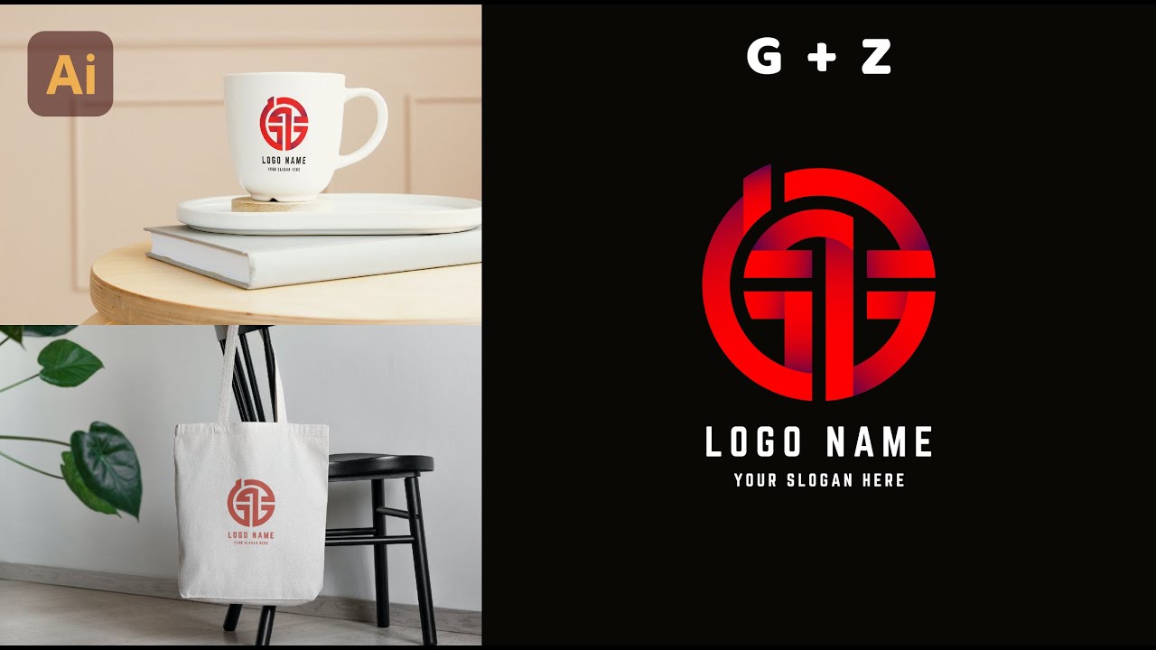 LogoGrid (15) Letter GZ monogram logo design with a grid method - Adobe Illustrator Tutorial