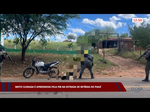 Moto clonada é apreendida pela PM na estrada de Betânia do Piauí 02 05 2023
