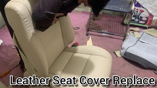 Amazing young guy making of land cruiser V8 leather heated seat cover