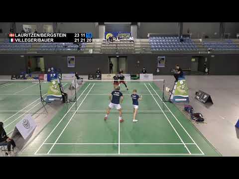 Match point - Lauritzen / Bergstein vs Villeger / Bauer - XD, SF - Portuguese International 2021