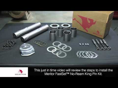 Part of a video titled Meritor Fastset No-Ream King Pin Kit - YouTube