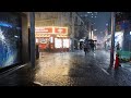 ASMR Historic Thunderstorm Slams Harajuku Torrential Rain And Lightning In Tokyo 4K Walk
