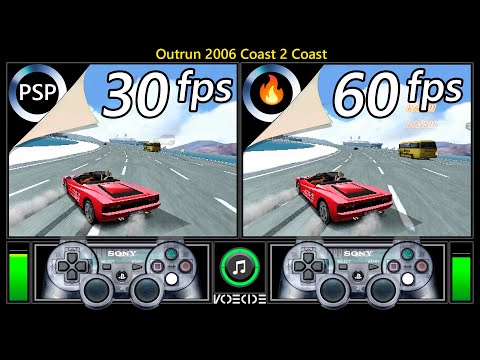 Outrun 2006 (PSP vs PSP w/ Overclock) Gameplay Comparison