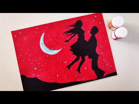 How to draw easy couple painting || Acrylic painting tutorial for beginners || Couple painting