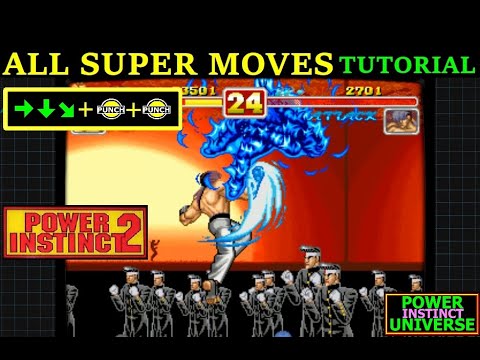 All Super Moves - Tutorial - Power Instinct 2 - Arcade - 60fps