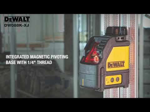 DEWALT Kryžminis lazerinis nivelyras DeWalt DW088K, raudonas video