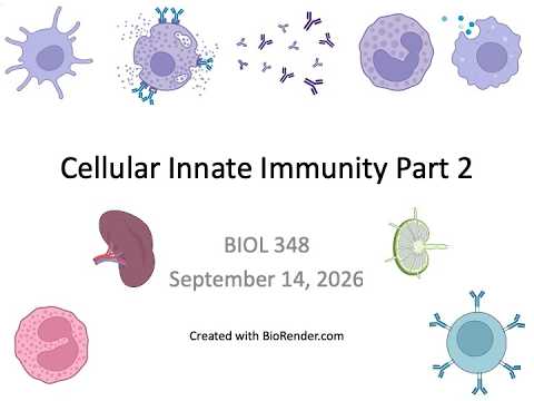 Immunology Fall 2026: Lecture 6 Cellular Innate Immunity Part 2
