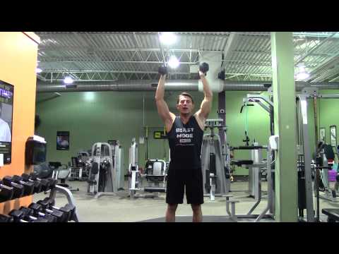 Overhead Dumbbell Shrugs - HASfit Trap Exercise Demonstration - Overhead DB Shrug - Traps