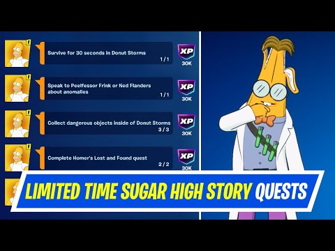 Fortnite Complete Sugar High Quests (Limited Time) - How to EASILY Complete Simpsons Story Quests