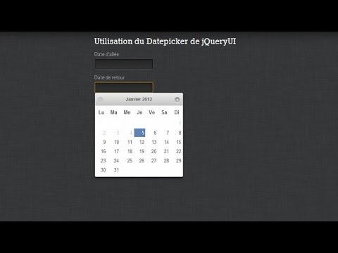 Tutoriel jQuery UI jQuery UI Datepicker