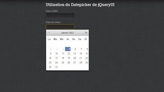 Tutoriel jQuery UI : jQuery UI Datepicker