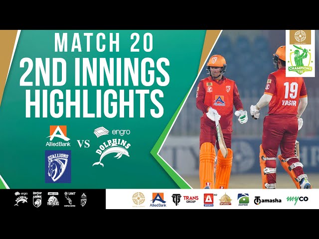 2nd Innings Highlights | ABL Stallions vs Engro Dolphins | Match 20 | Bahria Town Champions Cup 2024