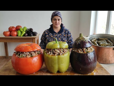 Three Sisters Dolma Recipe | Traditional Azerbaijani Stuffed Vegetables