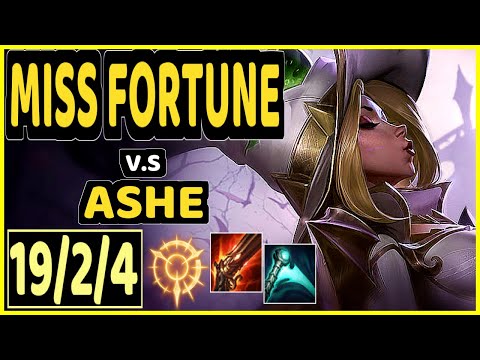 K1NG (MISS FORTUNE) vs ASHE - QUADRAKILL 19/2/4 KDA BOTTOM ADC CHALLENGER GAMEPLAY - OC