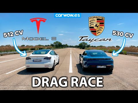 TESLA MODEL 3 PERFORMANCE MY 2021 vs PORSCHE TAYCAN 4S – DRAG RACE