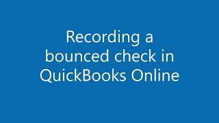How to record a bounced check in QuickBooks Online
