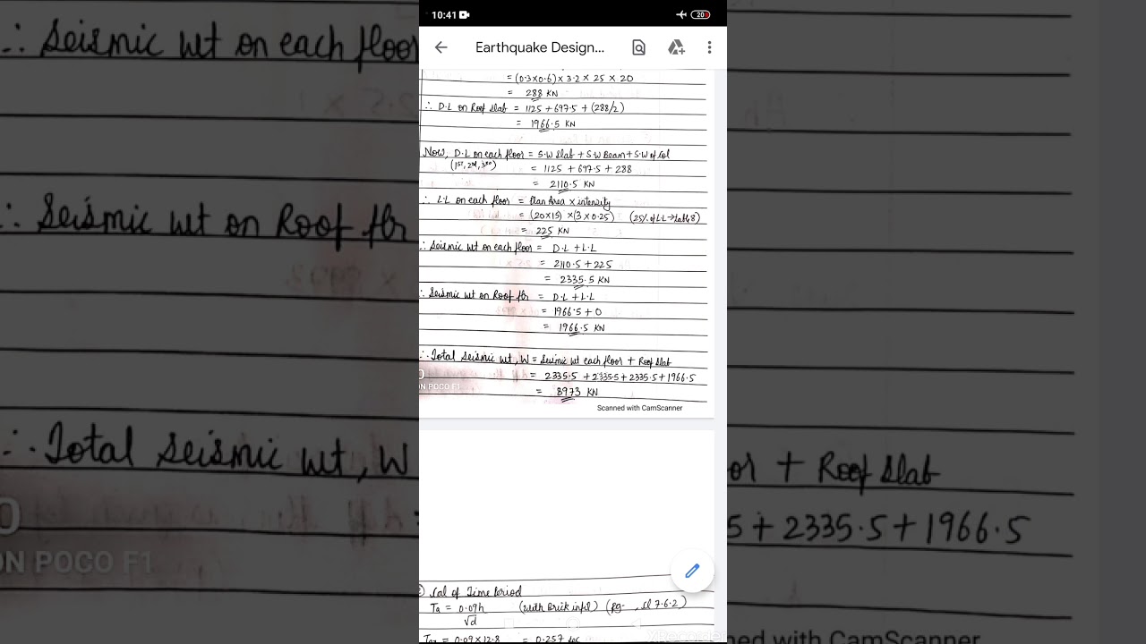 Earthquake Design Numercal 2