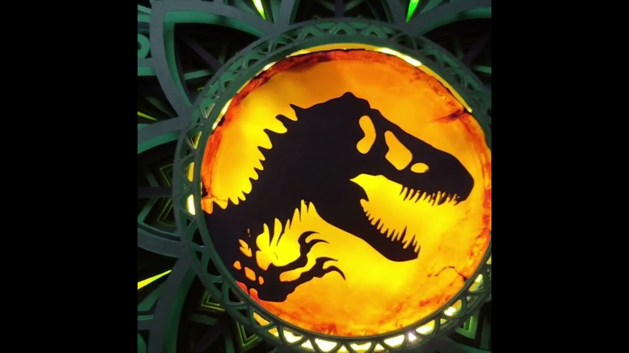 Mandala quadro 3d jurassic park