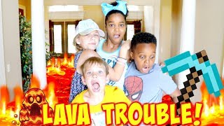 THE FLOOR IS LAVA TROUBLE with Shasha and Shiloh Onyx Kids - SuperHero Kids