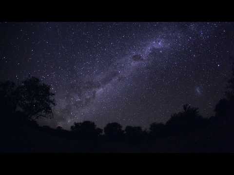 Timelapse of the Milky Way galaxy revolving due to the Earth's rotation, starlight camera, Botswana