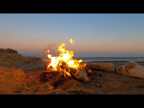 Cozy Beach Bonfire: Campfire at Sunset on The California Coast
