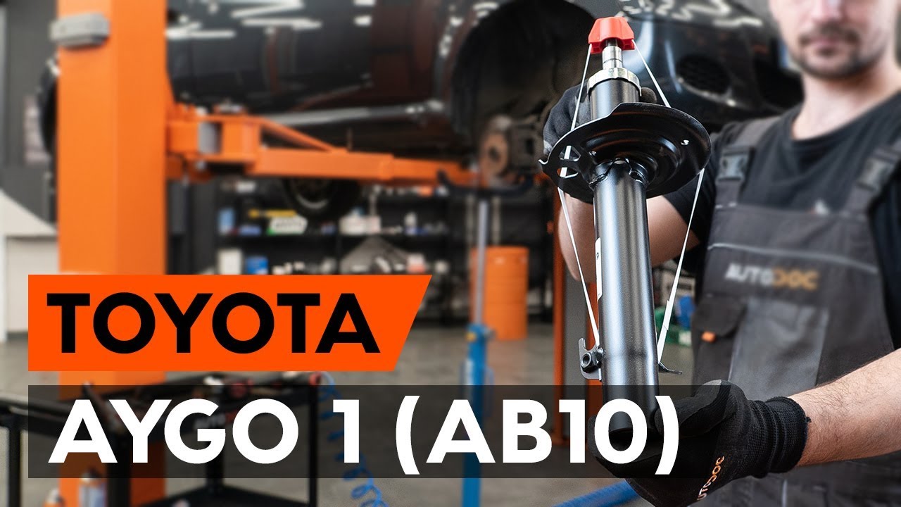 Kako zamenjati avtodel vzmetna noga (blazilnik) spredaj na avtu Toyota Aygo AB1 – vodnik menjave