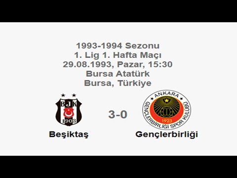 Beşiktaş 3-0 Gençlerbirliği 29.08.1993 - 1993-1994 Turkish 1st League Matchday 1