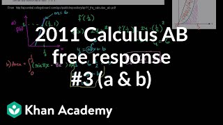 2011 Calculus AB Free Response #3 (a & b)