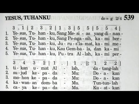 Yesus, Tuhanku - Lagu Puji Syukur No 539