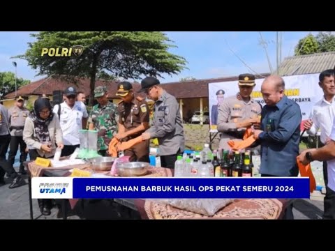 POLRES JEMBER MUSNAHKAN BARBUK HASIL OPS PEKAT SEMERU 2024