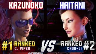 SF6 ▰ KAZUNOKO (#1 Ranked C.Viper) vs HAITANI (#2 Ranked Chun-Li) ▰ High Level Gameplay